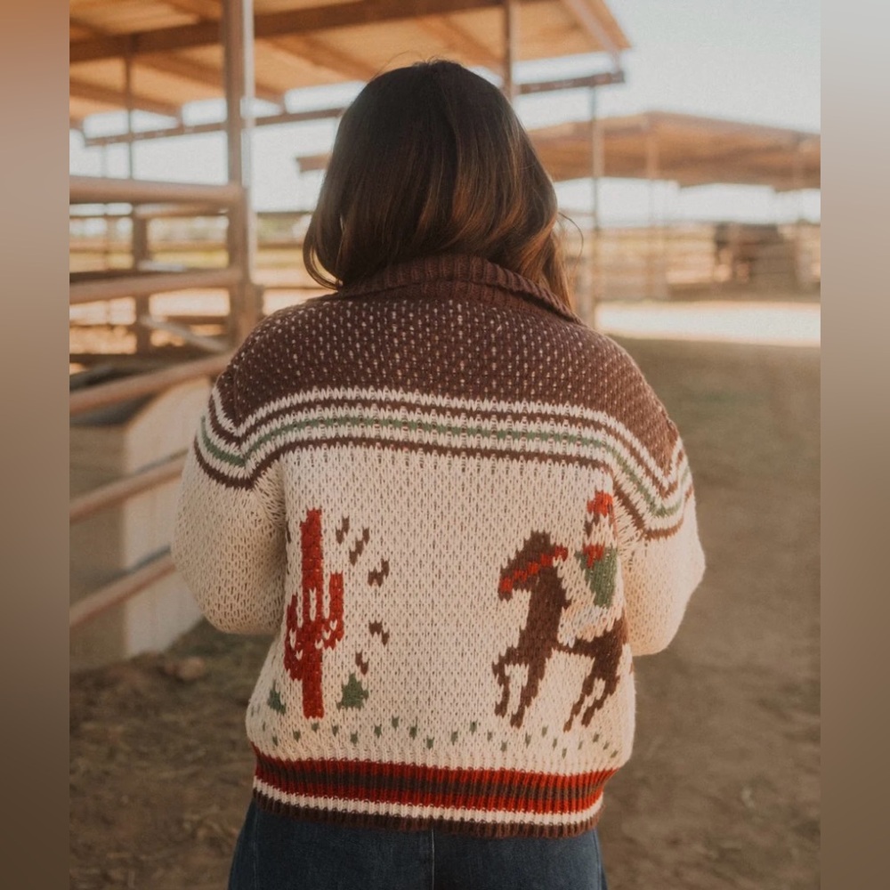 ISO!!!!!!!  Bailey Rose Horse Brown and Cream Knit Sweater